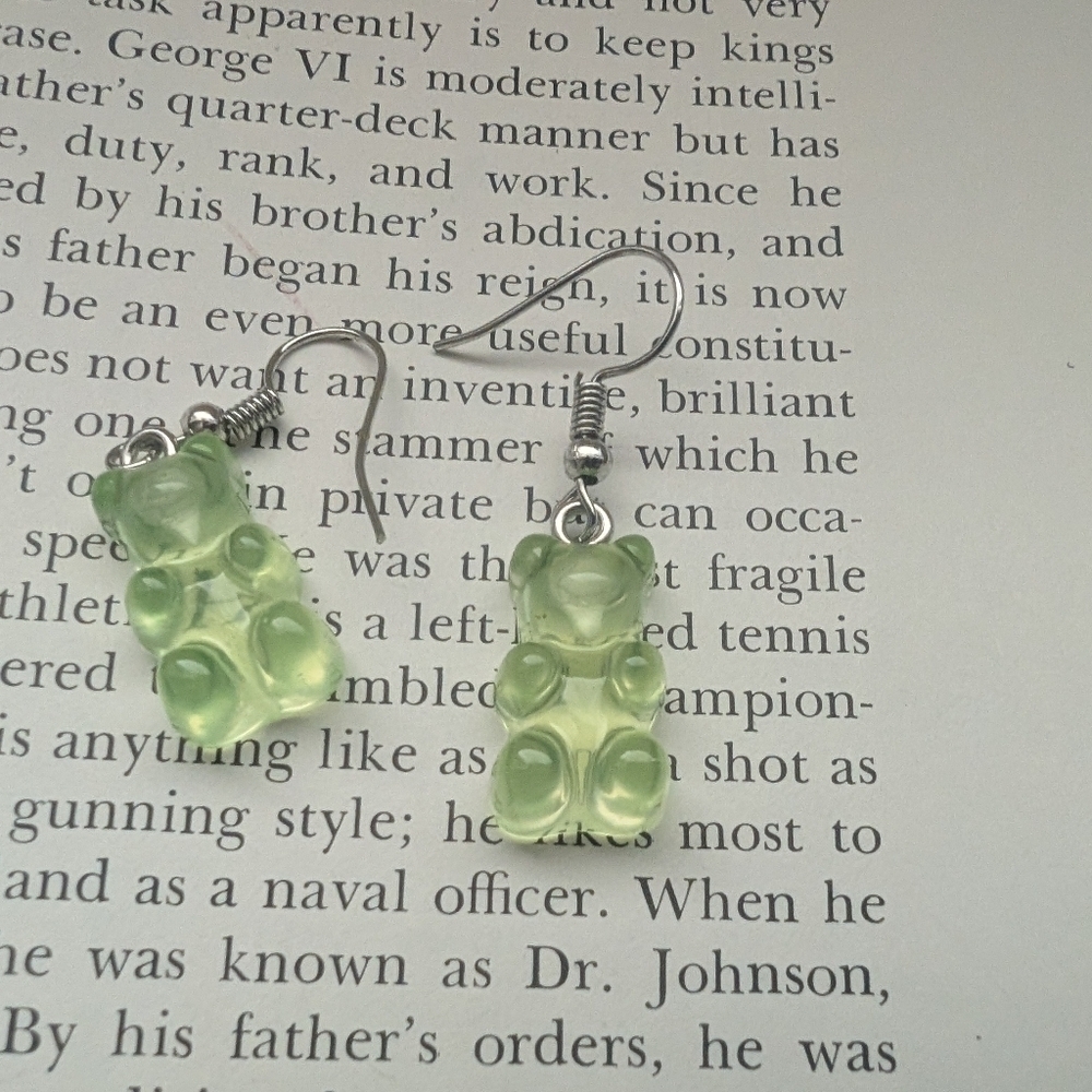 Green Gummy Bear Earrings